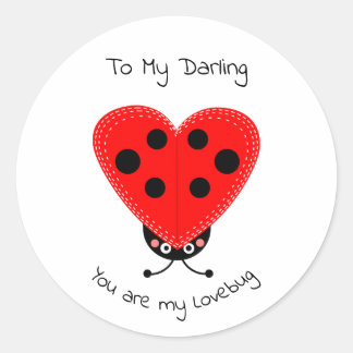 Sticker Rond Joli Illustré Vous êtes mon ticker Lovebug