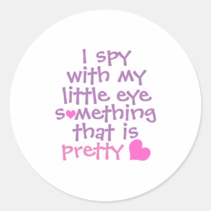 Sticker Rond Joli *Je vois* Rose