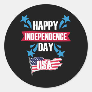 STICKER ROND JOLI JOUR DE L'INDÉPENDANCE USA