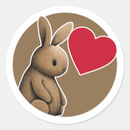 Sticker Rond Joli lapin