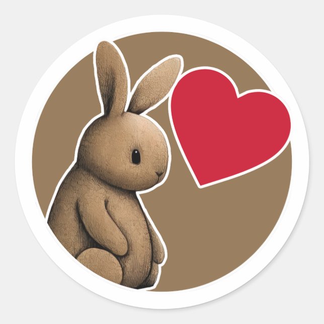 Sticker Rond Joli lapin (Devant)