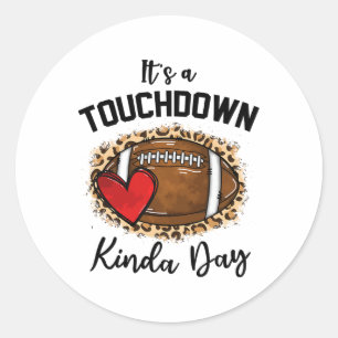 Sticker Rond Joli léopard C'est une journée de touchdown Footll