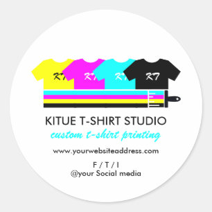 Sticker Rond Joli Logo Chaleur fait main Transfert Vinyl Chemis
