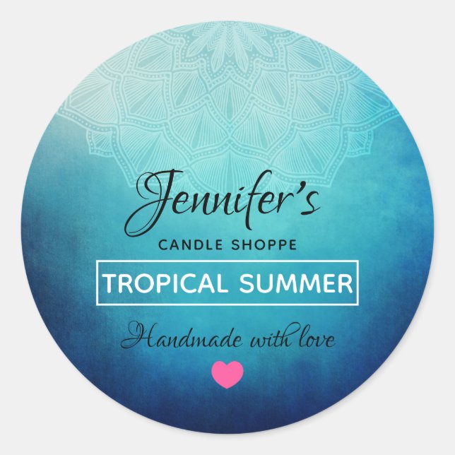 Sticker Rond Joli Mandala Abstrait savon / Bougie (Devant)