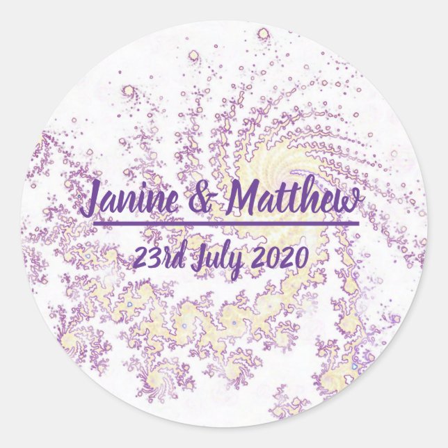 Sticker Rond Joli Mariage rose (Devant)