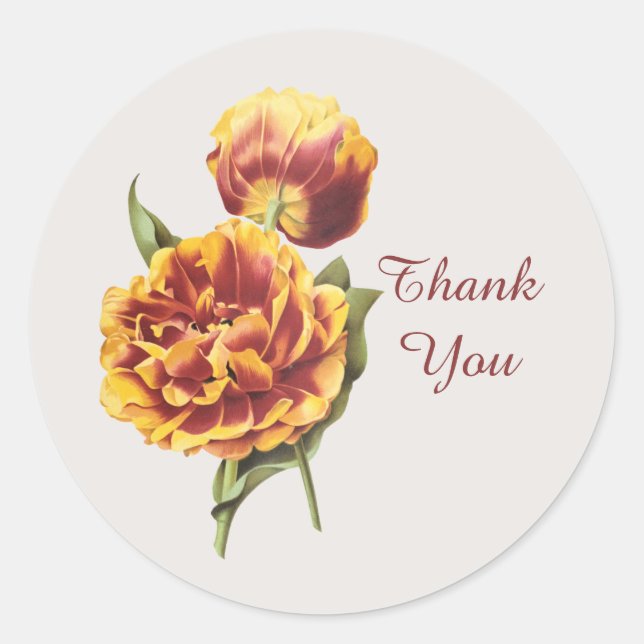 Sticker Rond Joli merci fleurs (Devant)