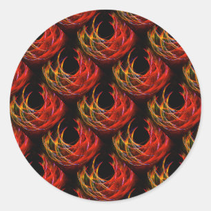 Sticker Rond Joli motif d'art abstrait bohème élégant moderne #