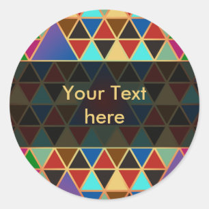 Sticker Rond Joli motif III de triangle + vos idées