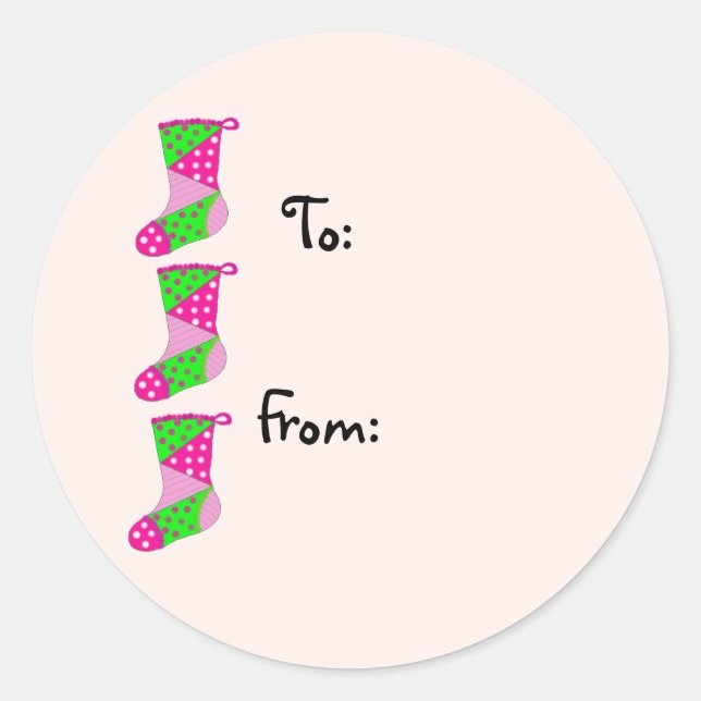 Sticker Rond Joli Noël Patchwork (Devant)