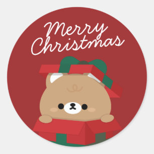 Sticker Rond Joli Noël simple et amusant