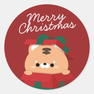 Sticker Rond Joli Noël simple et amusant