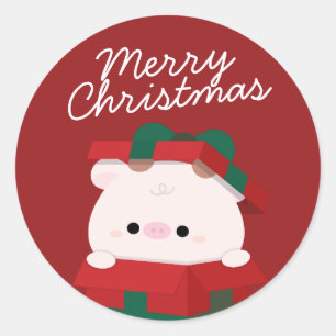 Sticker Rond Joli Noël simple et amusant