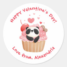 Joli panda dans un cupcake personnalisé pour la Sa