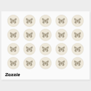 Sticker Rond Joli papillon d'or