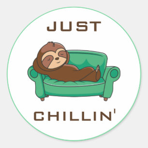 Sticker Rond Joli Parfum Lazy Drôle Juste Chillin