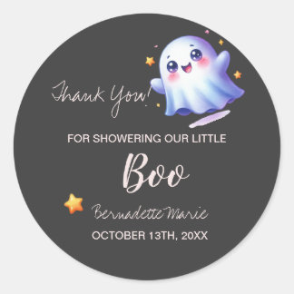 Sticker Rond Joli petit Baby shower d'Halloween