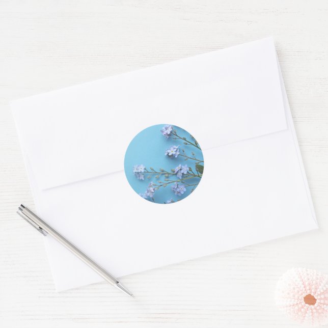 Sticker Rond Joli printemps Oubliez-moi pas les fleurs (Enveloppe)