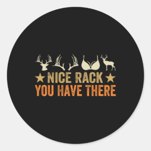 Sticker Rond Joli Rack Vous Y Avez - Chasseur Drôle - Rindeer