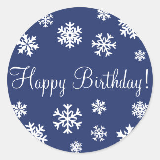 Sticker Rond Joli Sceau d'enveloppe de flocons de neige Anniver