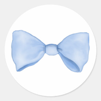 Sticker Rond Joli Simple Nœud Bleu Bébé Doux