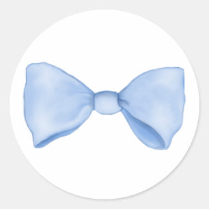 Sticker Rond Joli Simple Nœud Bleu Bébé Sucré