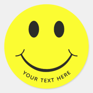 Sticker Rond Joli visage jaune Ajouter du texte  Bas
