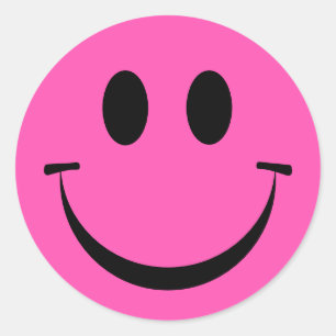 Sticker Rond Joli Visage Rose Chaud