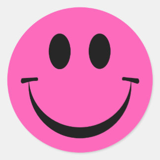 Sticker Rond Joli Visage Rose Chaud
