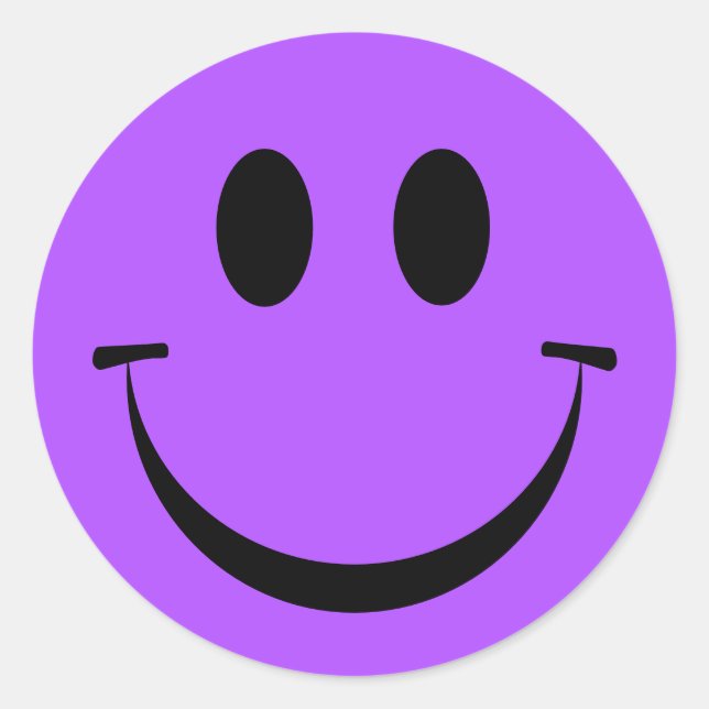 Sticker Rond Joli visage violet mou (Devant)