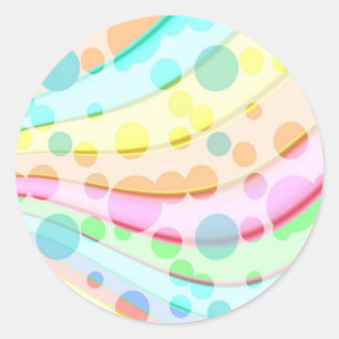 Sticker Rond Jolie bulles Pastel