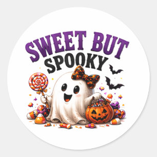 Sticker Rond 👻 Jolie citation effrayante de bonbons d'Hallowee