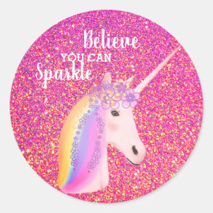 Sticker Rond Jolie Citation Inspirative de Parties scintillant