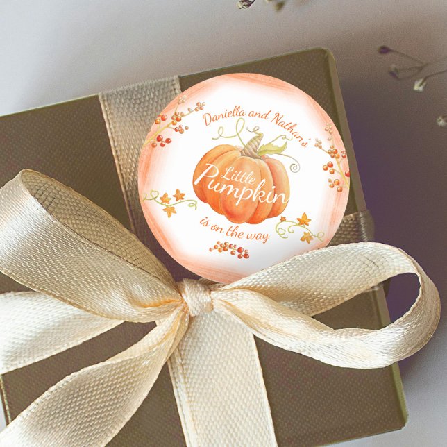 Sticker Rond Jolie couleur baby shower citrouille (Créateur téléchargé)