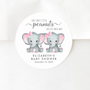 Sticker Rond Jolie Eléphant Twin Baby Girls Douche