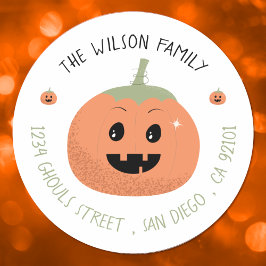 Sticker Rond Jolie enveloppe d'Halloween Jack-O-Lanterne
