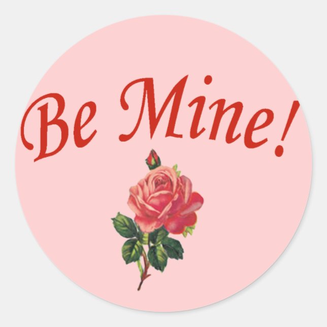 Sticker Rond Jolie être mienne Valentines ou Love Lettre Sticke (Devant)