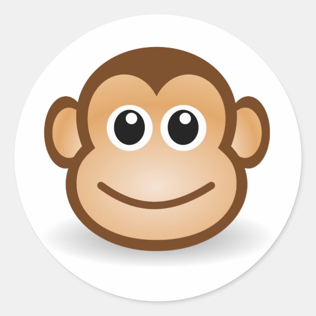 Sticker Rond Jolie face de singe (Devant)