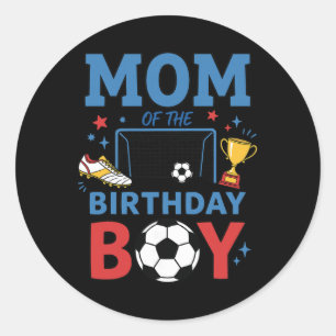 Sticker Rond Jolie fête d'anniversaire de foot pour garçon Fête