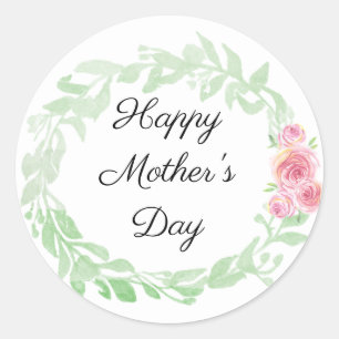 Sticker Rond Jolie Fête des Mères Florale
