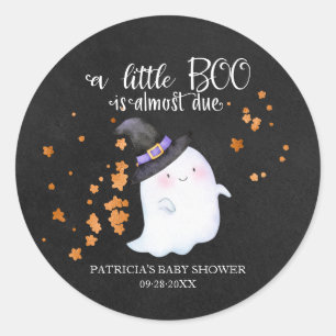 Sticker Rond Jolie Fête Prénatale d'Halloween sur le thème des 