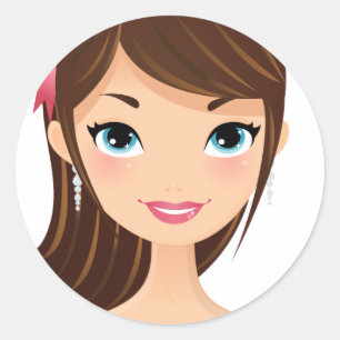 Sticker Rond Jolie fille