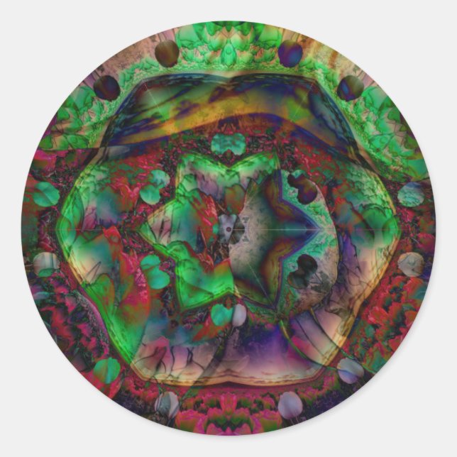 Sticker Rond Jolie flambée de fleurs Abstraite (Devant)
