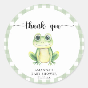 Sticker Rond Jolie grenouille de dessin animé remerciement pour