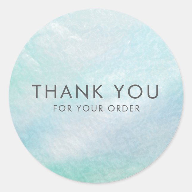 Sticker Rond Jolie lumière Aqua Merci bleu Mère de Pearl (Devant)