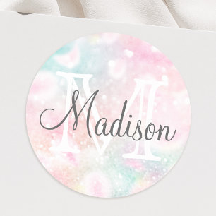 Sticker Rond Jolie Parties scintillant rose Fille Glamour
