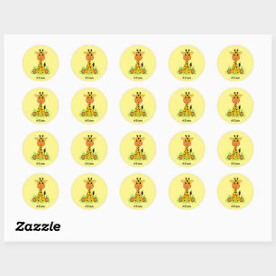Sticker Rond Jolie petite girafe pour enfants