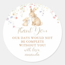 Jolie Prairie de Fleurs Sauvages Lapin Baby Shower