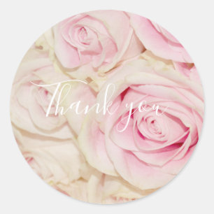 Sticker Rond Jolie rose Roses Blanches
