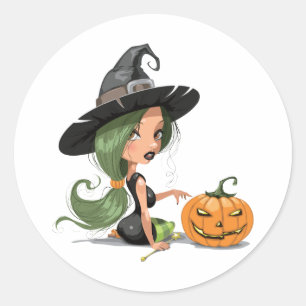 Sticker Rond Jolie sorcière