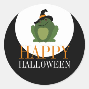 Sticker Rond Jolie sorcière Toad, Halloween